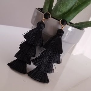 Black Tassel Earrings